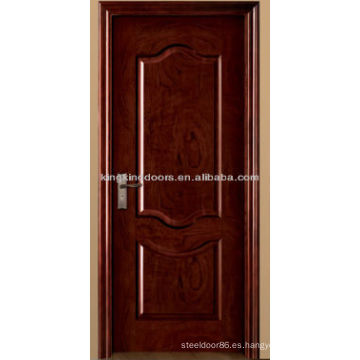 Barato puerta de madera comercial MJ-202 con madera sólida de la pintura para el dormitorio y cuarto de baño